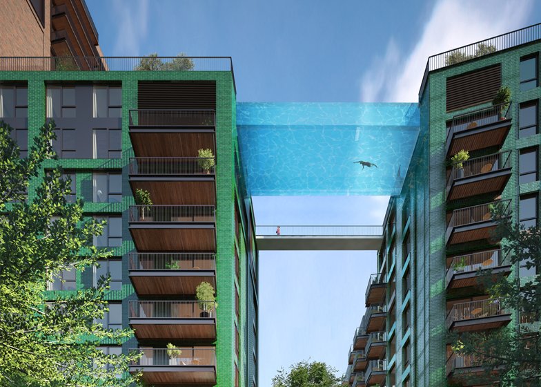 World's First 'Floating Swimming Pool' at 115ft above the ground London