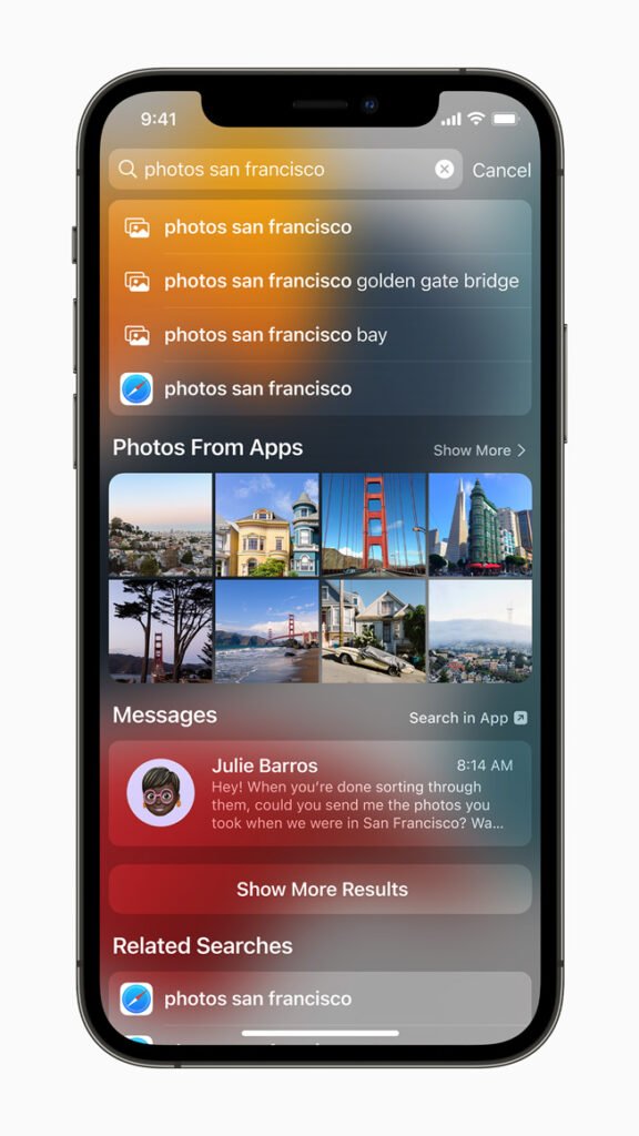 Apple iOS 15 Spotlight