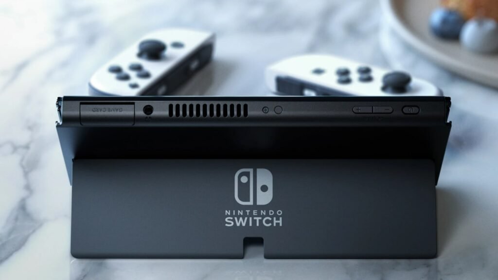 Nintendo Switch OLED model docked